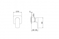 Смеситель для душа Newform Haka 72074E встраиваемый на 1 поток схема 8