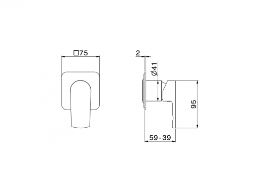 Смеситель для душа Newform Haka 72074E встраиваемый на 1 поток схема 8