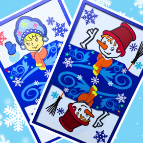 Карта монте СНЕГОВИК - СНЕГУРОЧКА