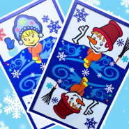 Карта монте СНЕГОВИК - СНЕГУРОЧКА