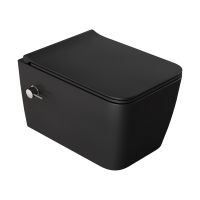 Zen подвесной унитаз с биде матовый черный с крышкой