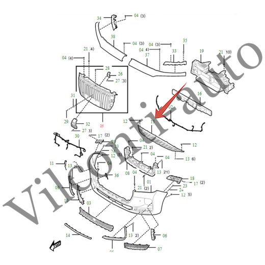 НАКЛАДКА РЕШЕТКИ РАДИАТОРА ВЕРХНЯЯ HONGQI H9 I 2020-2025 2803431DB01 100% ОРИГИНАЛ