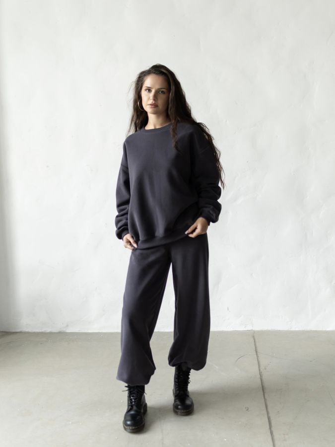 Брюки оверсайз графит из 3х нитки