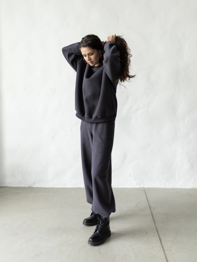 Брюки оверсайз графит из 3х нитки