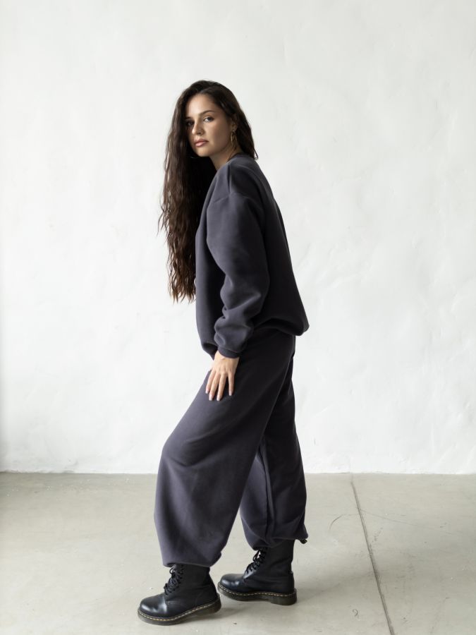 Брюки оверсайз графит из 3х нитки