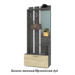 Аврора Прихожая (ш800*г380*в1980мм) Камень темный/Ирландский дуб
