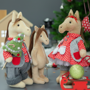 Набор КОМБО Семья Лошадок (красно-серый)