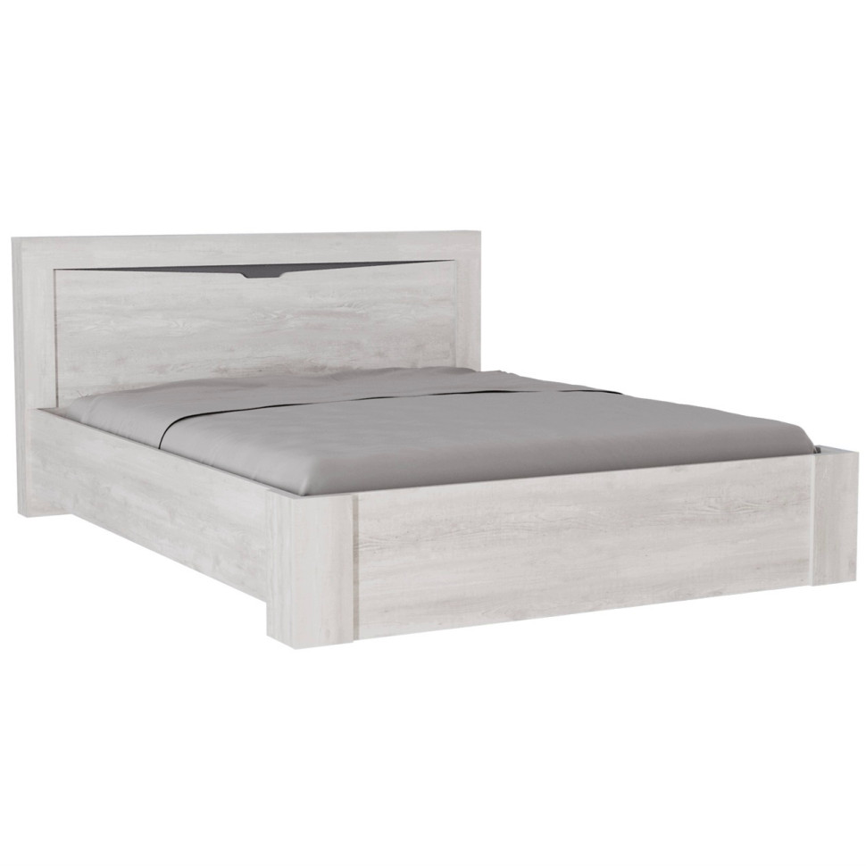 Кровать двуспальная 140х200 Ольга 5 (Бетон пайн светлый - Антрацит)