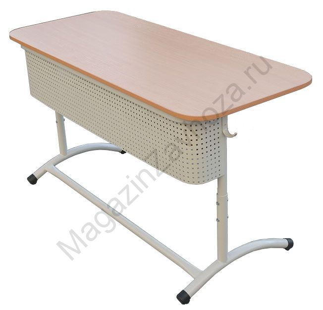 Парта двухместная с экраном на круглой трубе