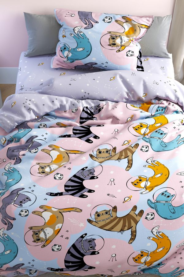 Бязь 1.5 спальный [в ассортименте] Павлайн FreeDom Коты в Космосе, постельное белье