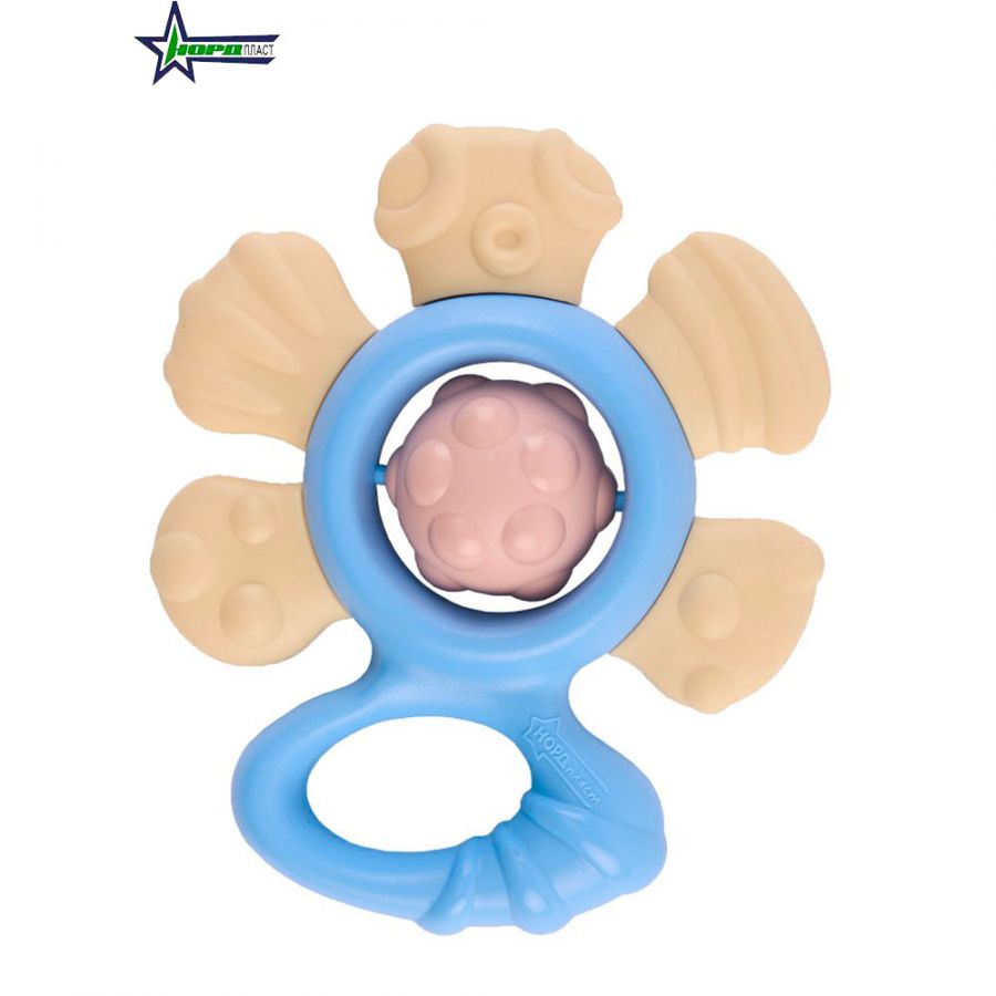 Погремушка «Цветочек» в блистере (небесно-голубой). Серия «Эстетика»