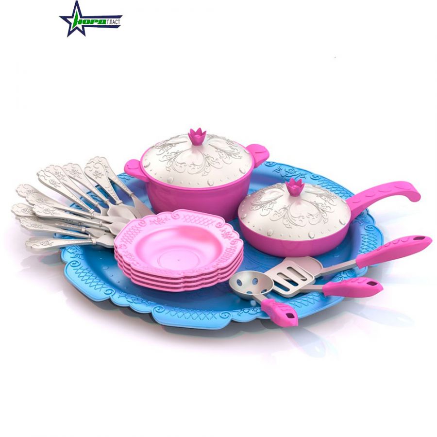 Набор посуды "Кухонный сервиз "Волшебная Хозяюшка" (23 предмета на подносе)
