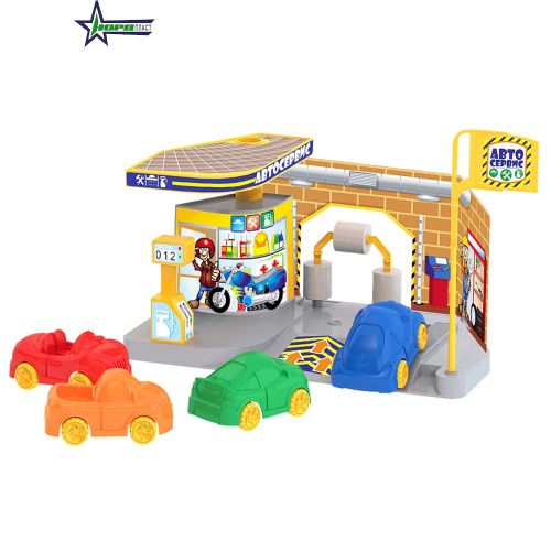 Автосервис (с 4 машинками ашки мини) в пакете