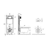 Комплект TECEspring, застенный модуль с подвесным унитазом с функцией биде схема 8