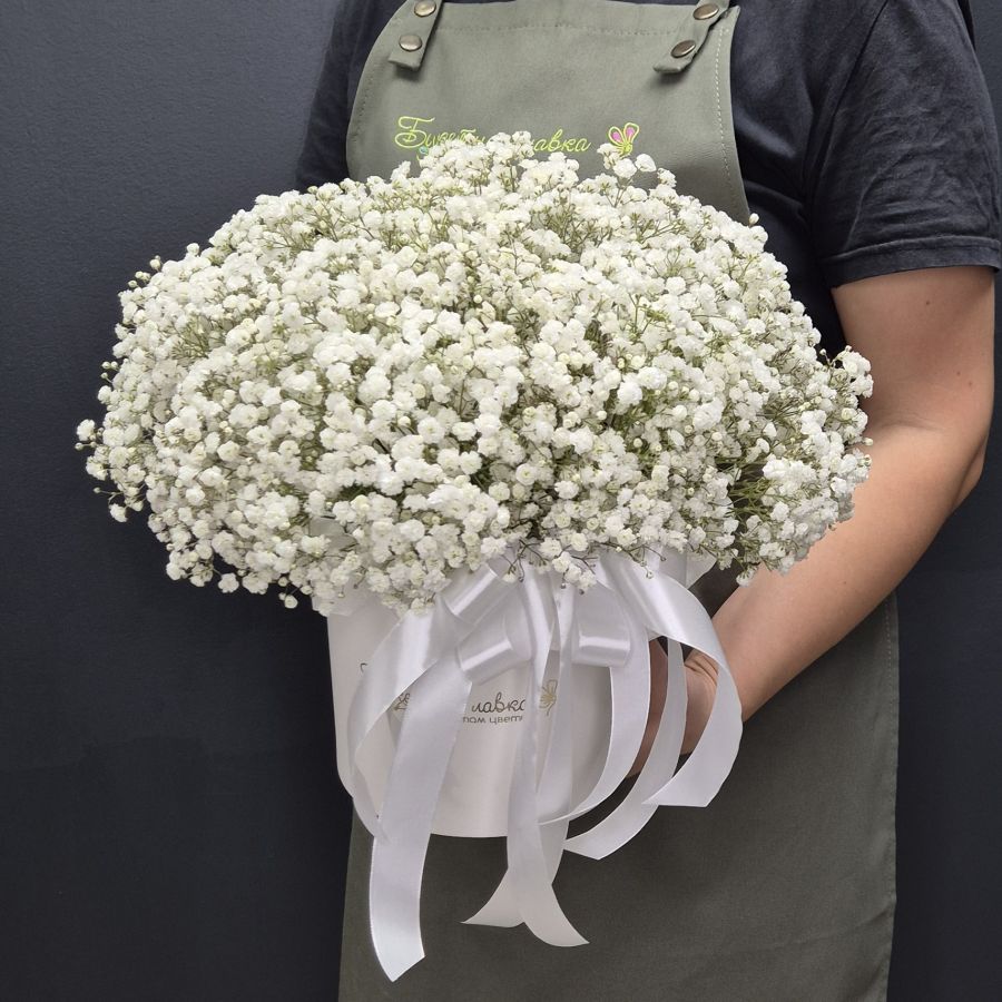 Коробка из белоснежной гипсофилы