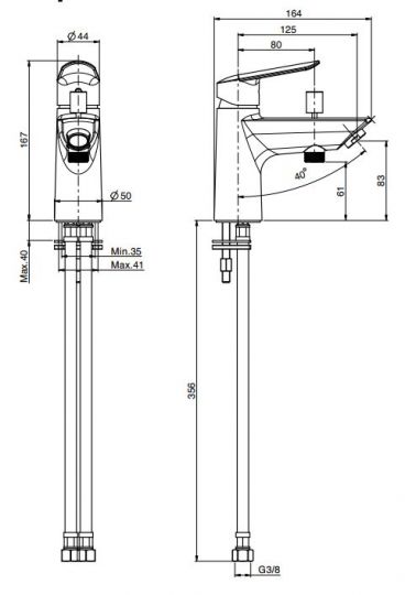 Смеситель для ванны и душа Fima carlo frattini Spot F3024 схема 2