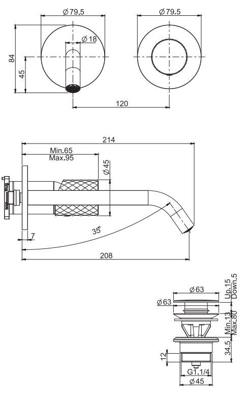 Смеситель для раковины Fima carlo frattini Spillo Tech F3051TWLX8 ФОТО