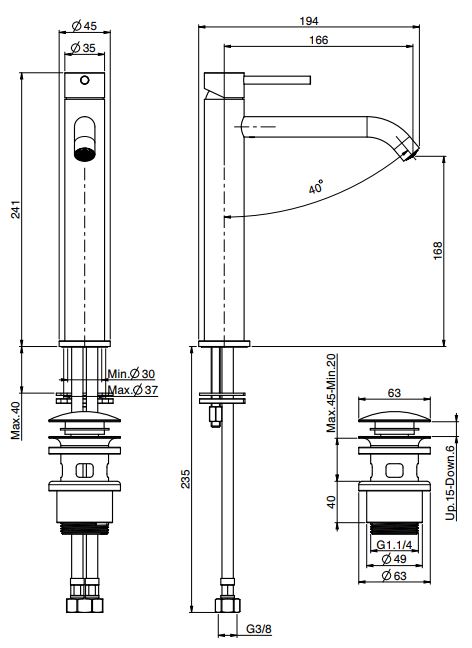 Fima carlo frattini Spillo steel смеситель для раковины F3071LINOX