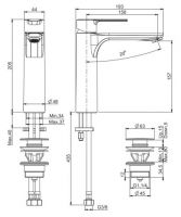 Смеситель для раковины Fima carlo frattini Mast F3131L с плоским изливом схема 2