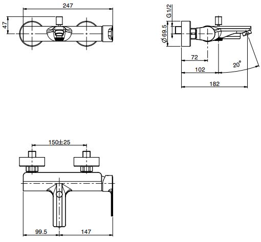 Изображение Смеситель для ванны и душа Fima carlo frattini Mast F3134/1