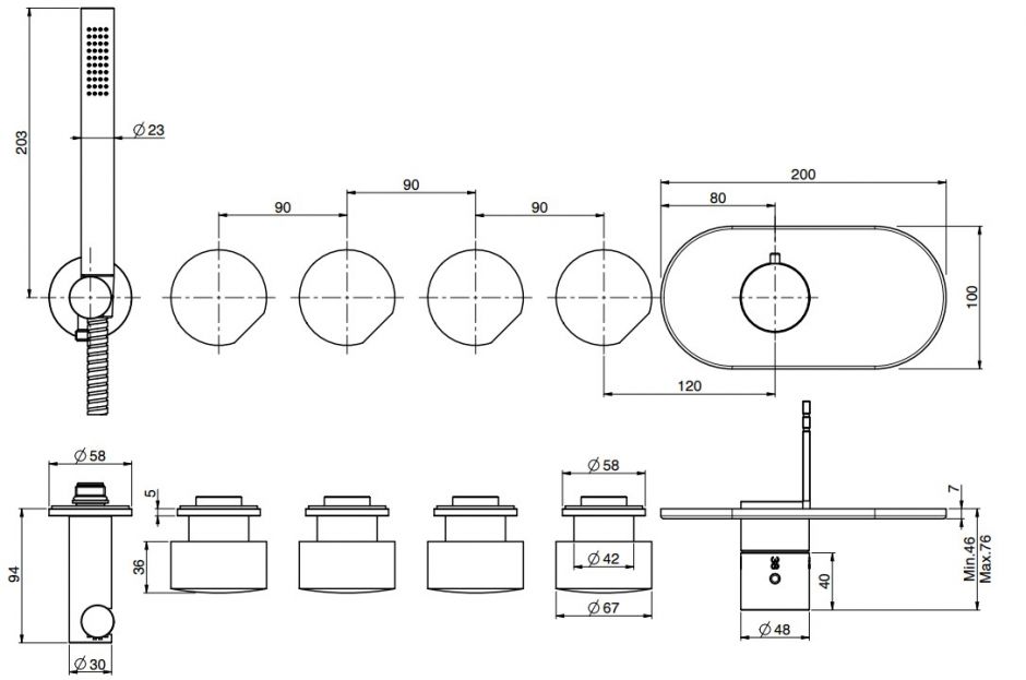 Изображение Fima carlo frattini So смеситель для ванны/душа F3178X4