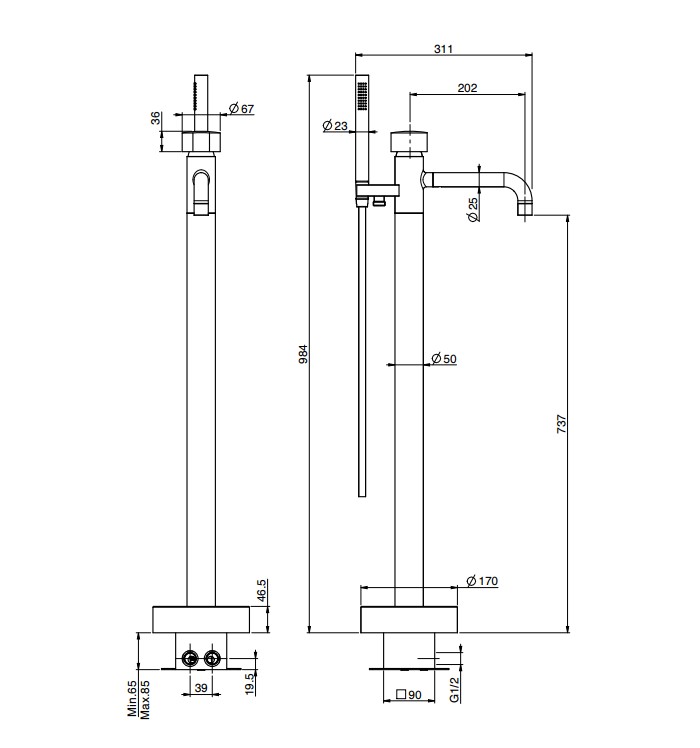 Изображение Смеситель для ванны и душа Fima carlo frattini So F3184/4