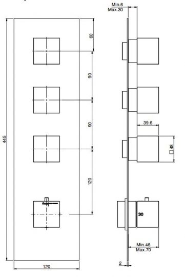Fima carlo frattini Fimatherm смеситель для ванны/душа F3513X3 схема 2