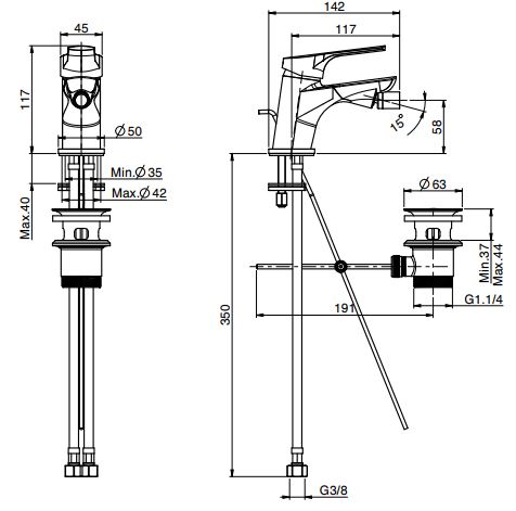 Fima carlo frattini Serie 4 смеситель для биде артикул: F3762 хром цена от 11 982 ₽ Фото Fima carlo frattini Serie 4 смеситель для биде артикул: F3762 хром