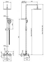 Fima - carlo frattini Serie 4 стойка душевая с тропическим душем F3765/2 схема 1 Fima - carlo frattini Serie 4 стойка душевая с тропическим душем F3765/2 схема 1