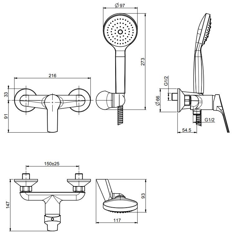 Изображение Fima carlo frattini Serie 4 смеситель для душа F3765