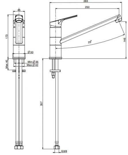 Fima carlo frattini Kitchen смеситель для кухни F3797 схема 2