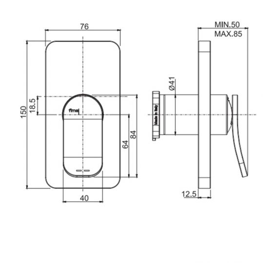 Fima carlo frattini Flo смеситель для душа F3809E1 схема 2