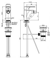 Смеситель для биде Fima carlo frattini Serie 22 артикул: F3832 хром схема 2