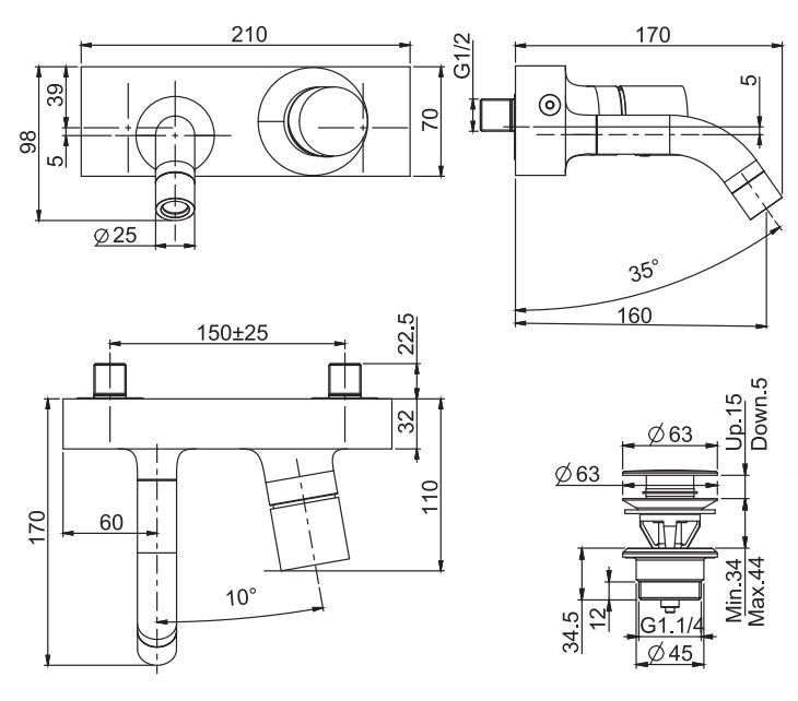 Смеситель для раковины Fima carlo frattini Fluid F3861