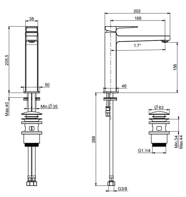 Fima carlo frattini Next смеситель для раковины F3941LN