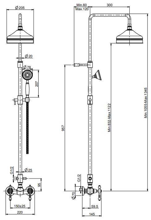 Изображение Fima - carlo frattini Elizabeth/Epoque стойка душевая с тропическим душем F5055/2