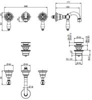 Fima carlo frattini Herend смеситель для раковины F5401/5 схема 2