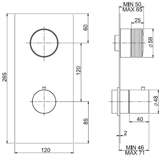 Fima carlo frattini Fimatherm смеситель для ванны/душа F5603X1G схема 2