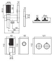 Смеситель для ванны c душем Fima carlo frattini Switch F5945 схема 2