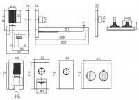 Смеситель для ванны c ручным душем Fima carlo frattini Switch F5947 схема 2