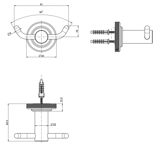Двойной крючок Fima - Carlo Frattini Park Lane F6304/2 схема 2