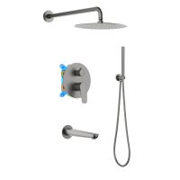 AQ1173BGM БЕТТА Set 4 в 1 душевой комплект, оружейная сталь