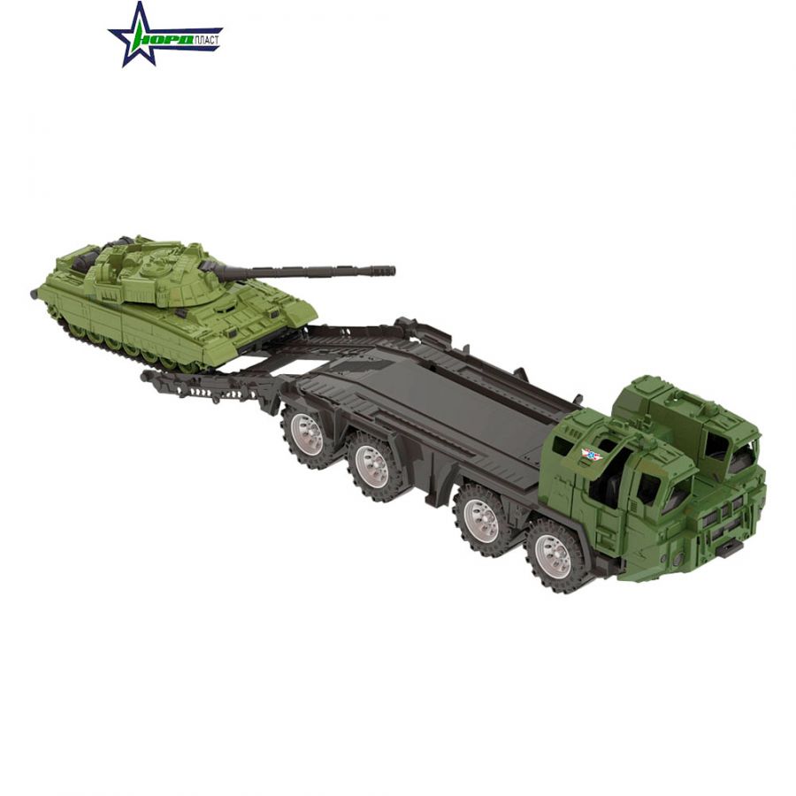 Военный тягач "Щит" с танком