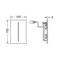 Электронная панель для смыва TECE TECEfilo Urinal 92420 7,2В схема 2 Электронная панель для смыва TECE TECEfilo Urinal 92420 7,2В схема 2