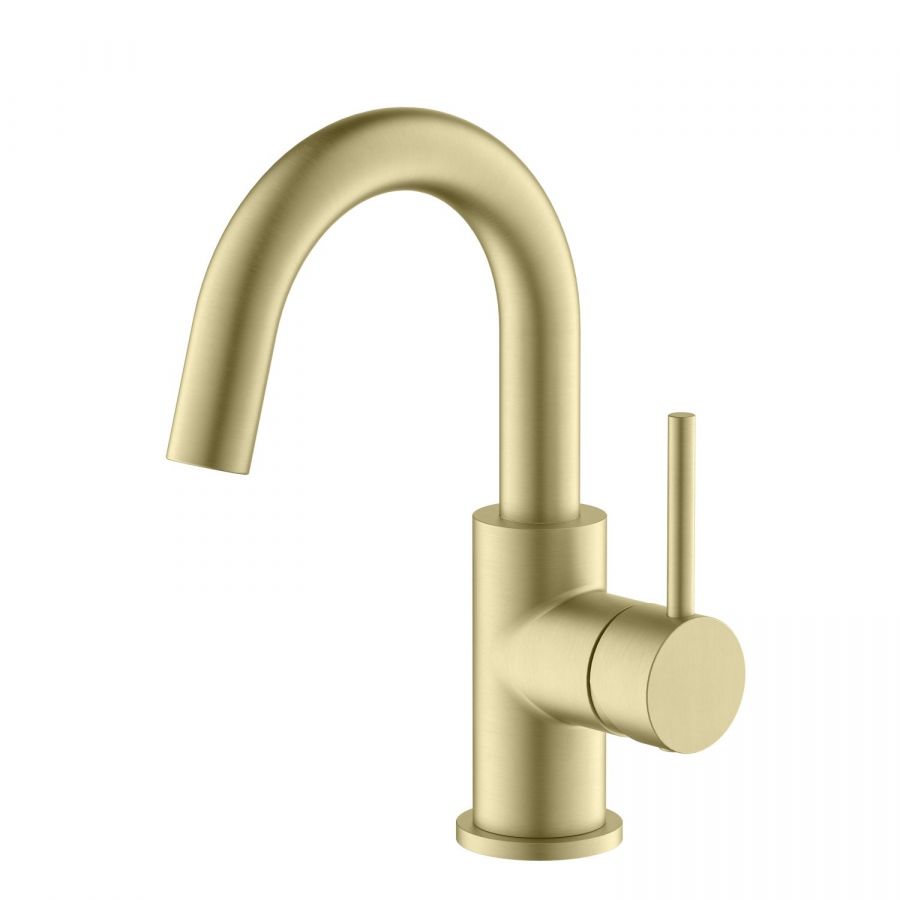 AQ1307BG ЕВРОПА смеситель для раковины, без донного клапана, шлиф. золото