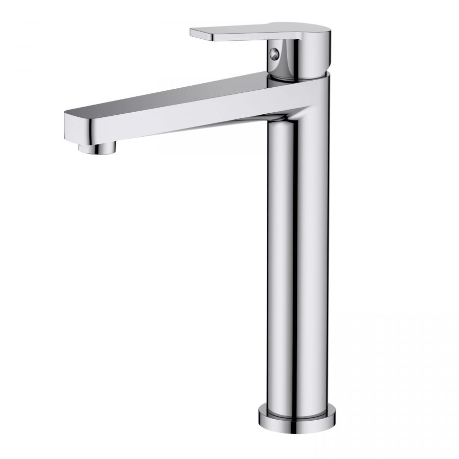 AQ1704CR ЛУГАНО смеситель для раковины высокий 217, без донного клапана, хром
