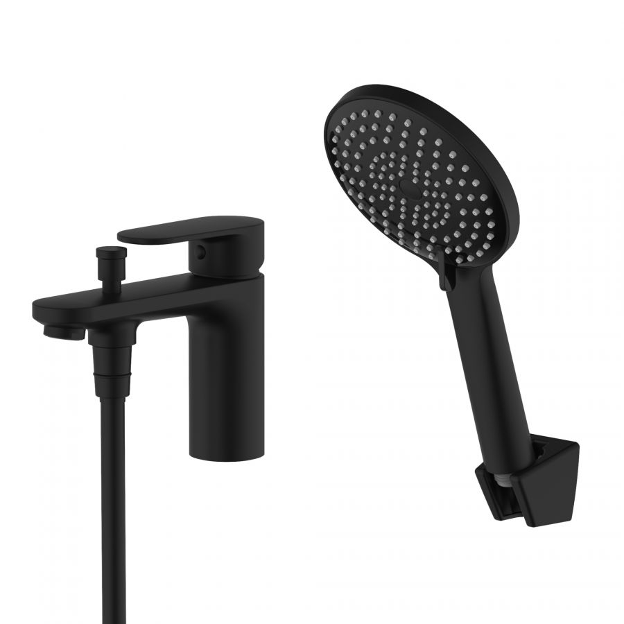 AQ1844MB НИКА смеситель врезной на борт ванны на 1 отв., матовый черный