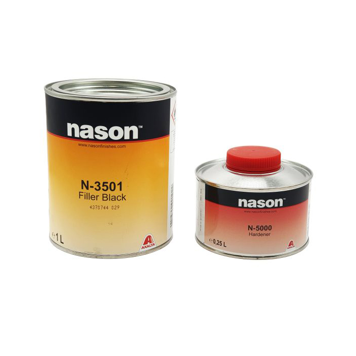 Nason Грунт-наполнитель N-3501 1л. черный+ 5000 отвердитель, 0,5л.