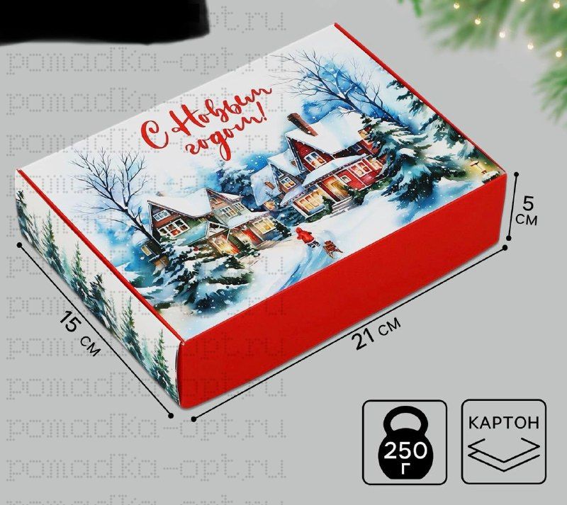 Коробка подарочная новогодняя складная «Зимняя сказка», 21×15×5 см