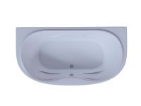 Акриловая ванна Aquatek Мелисса 180x95 радиусная, универсальная, с каркасом, без гидромассажа